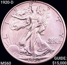 1920-D Walking Liberty Half Dollar UNCIRCULATED