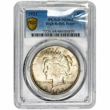 1921 Silver Peace Dollar PCGS MS64 High Relief