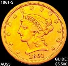 1861-S $2.50 Gold Quarter Eagle HIGH GRADE
