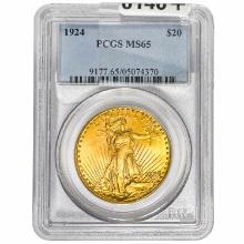 1924 $20 Gold Double Eagle PCGS MS65