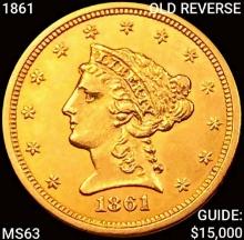1861 $2.50 Gold Quarter Eagle CHOICE BU