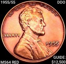 1955/55 DDO Wheat Cent CHOICE BU RD