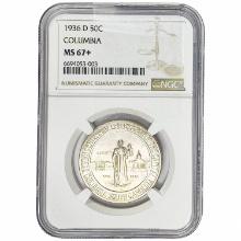 1936-D Columbia Half Dollar NGC MS67+