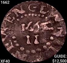 1662 Oak Tree 2 Pence, Small 2 NEARLY UNCIRCULATED