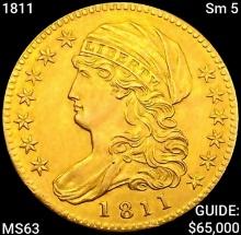 1811 Sm 5 $5 Gold Half Eagle CHOICE BU