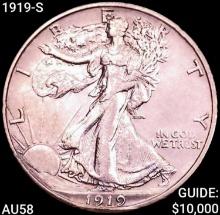 1919-S Walking Liberty Half Dollar CHOICE AU