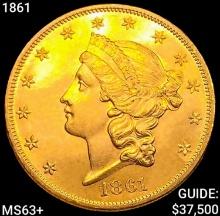 1861 $20 Gold Double Eagle