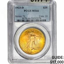1923-D $20 Gold Double Eagle PCGS MS66