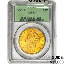 1904-S $20 Gold Double Eagle PCGS MS63
