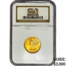1900 $5 Gold Half Eagle NGC MS63