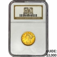 1899 $5 Gold Half Eagle NGC MS63