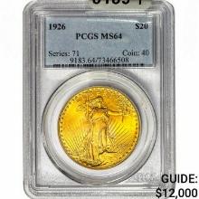 1926 $20 Gold Double Eagle PCGS MS64
