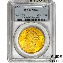 1904 $20 Gold Double Eagle PCGS MS63