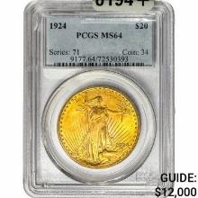 1924 $20 Gold Double Eagle PCGS MS64
