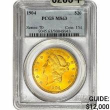 1904 $20 Gold Double Eagle PCGS MS63