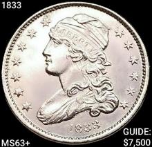 1833 Capped Bust Quarter CHOICE BU+