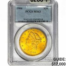 1904 $20 Gold Double Eagle PCGS MS63