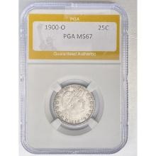 1900-O Barber Quarter PGA MS67