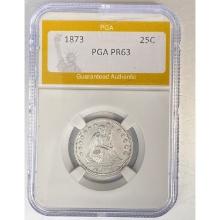 1873 25C Seated Liberty PGA PR63 SILVER
