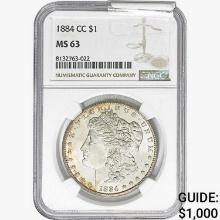 1884-CC Morgan Silver Dollar NGC MS63