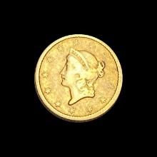 1851 Gold $1 Type 1 NICELY CIRCULATED