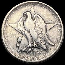 1934 Silver Texas Independence Half Dollar NICELY CIRCULATED
