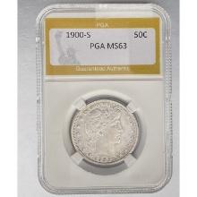 1900-S Barber Half Dollar PGA MS63
