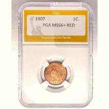 1907 1C Indian Head PGA MS66+ RED