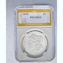 1878 Morgan Dollar PGA MS64 SILVER