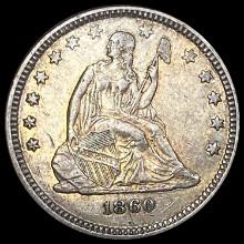1860-O Seated Liberty Quarter CLOSELY UNCIRCULATED