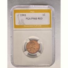 1941 1C Lincoln Cent PGA PR65 RED