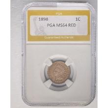1898 1C Indian Head PGA MS64 RED