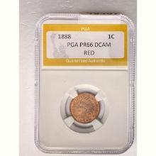 1888 1C Indian Head Cent PGA PR66 DCAM RED