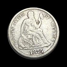1875-CC Silver Seated Liberty Dime LIGHTLY CIRCULATED