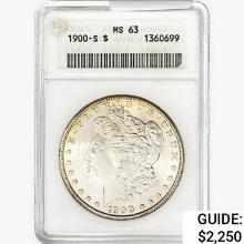 1900-S Morgan Silver Dollar ANACS MS63