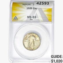 1929 Standing Liberty Quarter ANACS MS63 FH