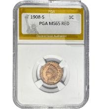1908-S Indian Head Cent PGA MS65 RED