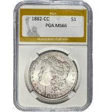 1882-CC Morgan Dollar PGA MS66 SILVER