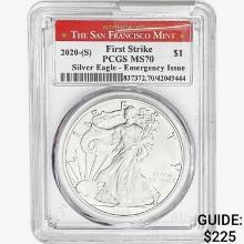 2020-S Silver Eagle PCGS MS70 FS