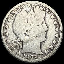 1907-S Silver Barber Half Dollar NICELY CIRCULATED
