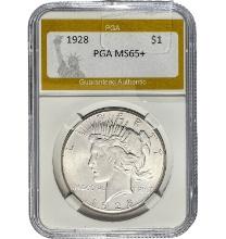 1928 Peace Dollar PGA MS65+ SILVER