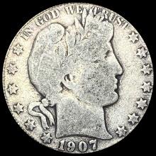 1907-O Silver Barber Half Dollar NICELY CIRCULATED