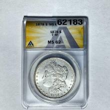 1878 7TF Morgan Dollar ANACS MS 62 SILVER