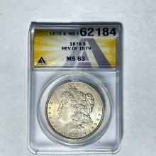 1878 REV OF 79 Morgan Dollar ANACS MS63 SILVER