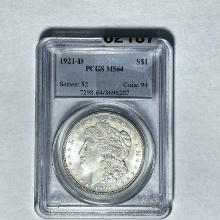 1921-D Morgan Dollar PCGS MS64 SILVER