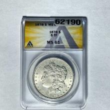 1878 8TF Morgan Dollar ANACS MS 61 SILVER