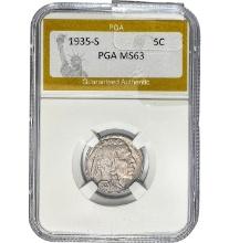 1935-S Buffalo Nickel PGA MS63