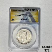 1946-S 50C Booker T. Washington ANACS MS64