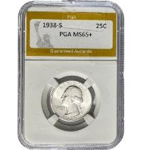 1938-S Washington Quarter PGA MS65+