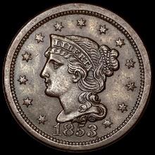 1853 Braided Hair Large Cent CHOICE AU